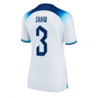Zenski Nogometni Dres Engleska Luke Shaw #3 Domaci SP 2022 Kratak Rukav